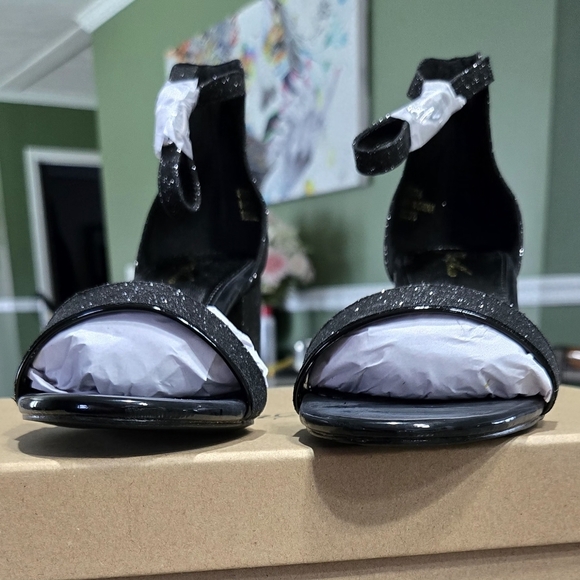 GENSHUO Open Toe Ankle Strap Block Chunky Low Heels #944 - Picture 5 of 15